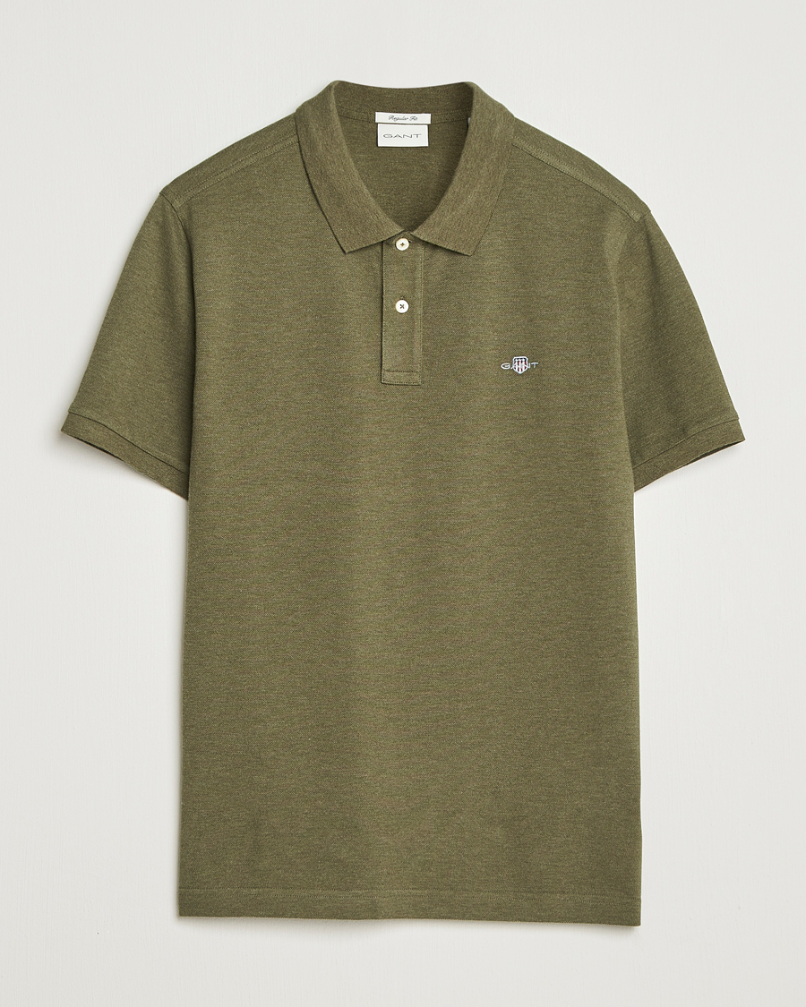 Herr | Pikéer | GANT | The Original Polo Khaki Green Melange
