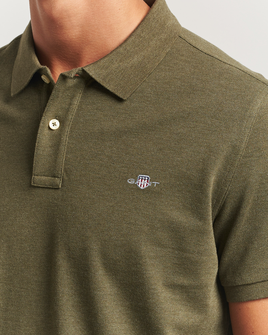Herr | Pikéer | GANT | The Original Polo Khaki Green Melange
