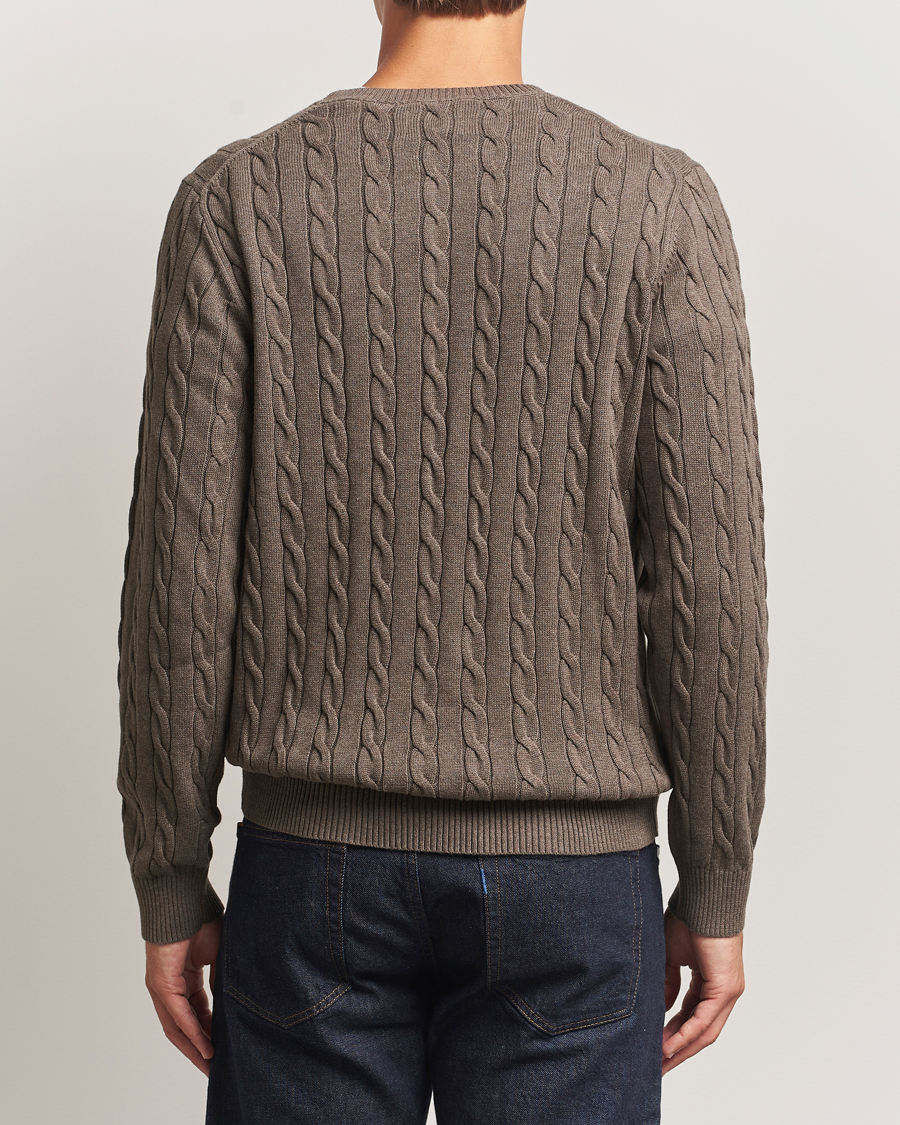 Herr | Tröjor | GANT | Cotton Cable Crew Neck Pullover Seawood Melange