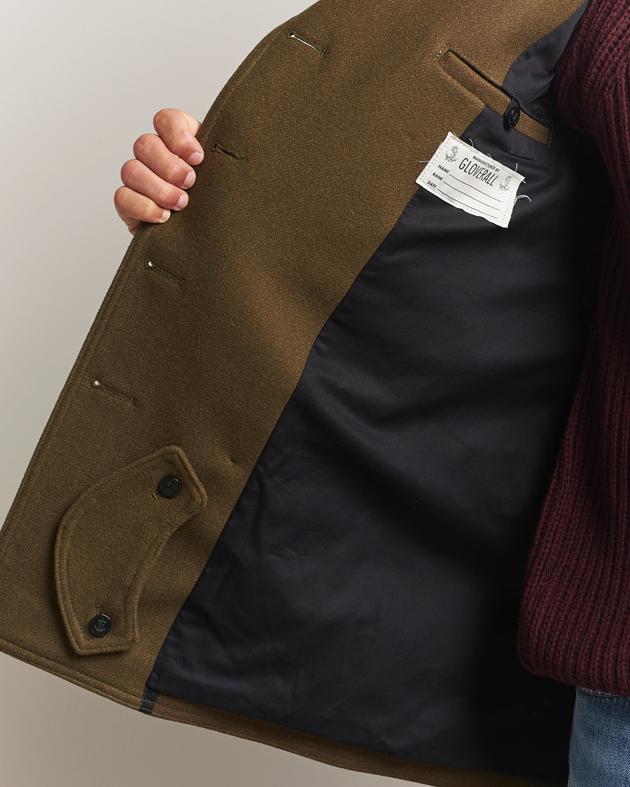 Herr | Jackor | Gloverall | Churchill Reefer Peacoat Loden Green