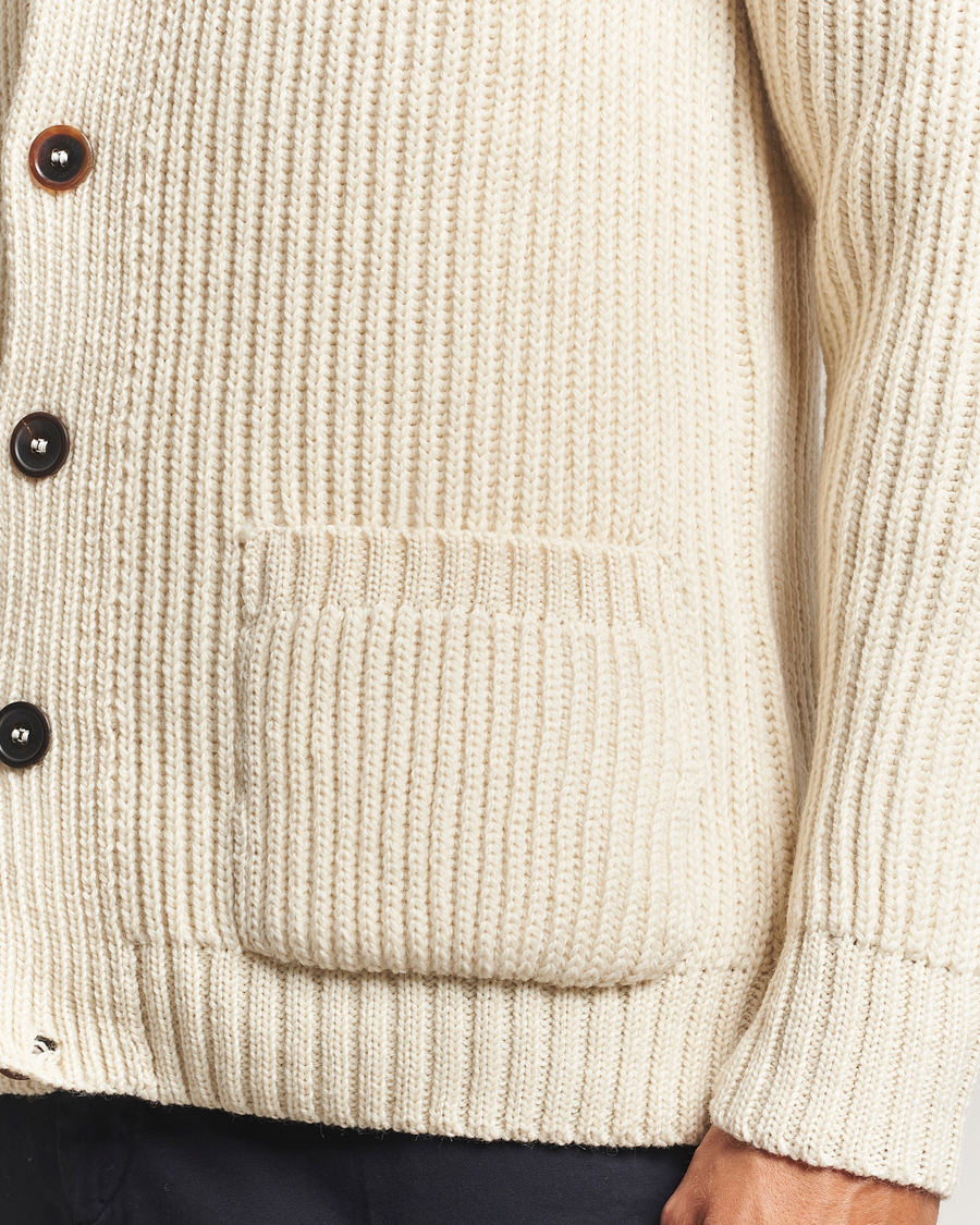 Herr | Tröjor | Gloverall | Shawl Collar Cardigan Ecru