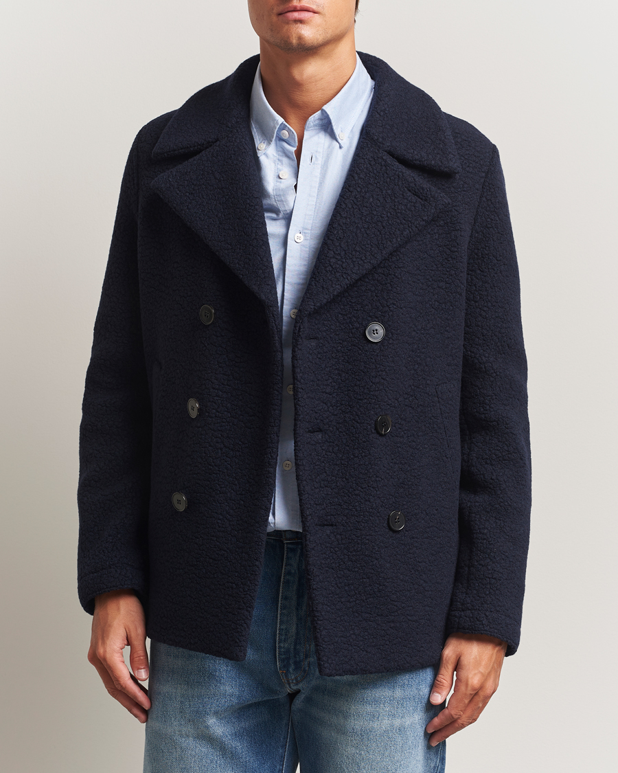 Herr | Jackor | Harris Wharf London | Boucle Peacoat Navy