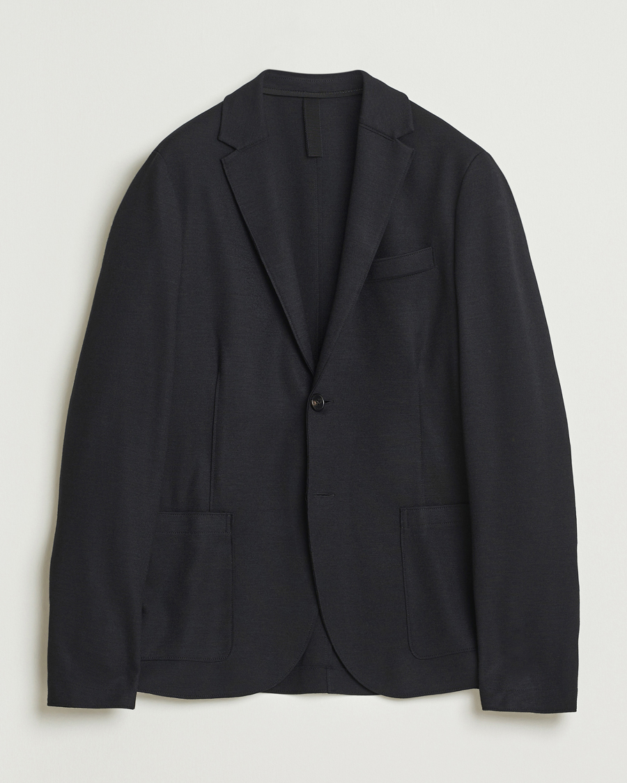Herr | Kavajer | Harris Wharf London | Two Button Superfine Merino Blazer Black