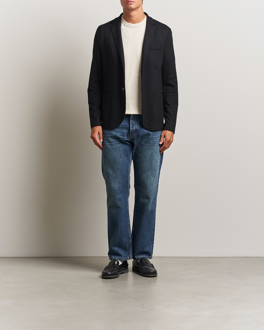 Herr | Kavajer | Harris Wharf London | Two Button Superfine Merino Blazer Black