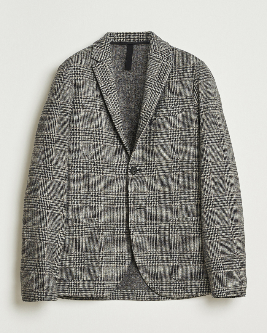 Herr | Kavajer | Harris Wharf London | Two Button Loro Piana Checked Wool Blazer Black/White
