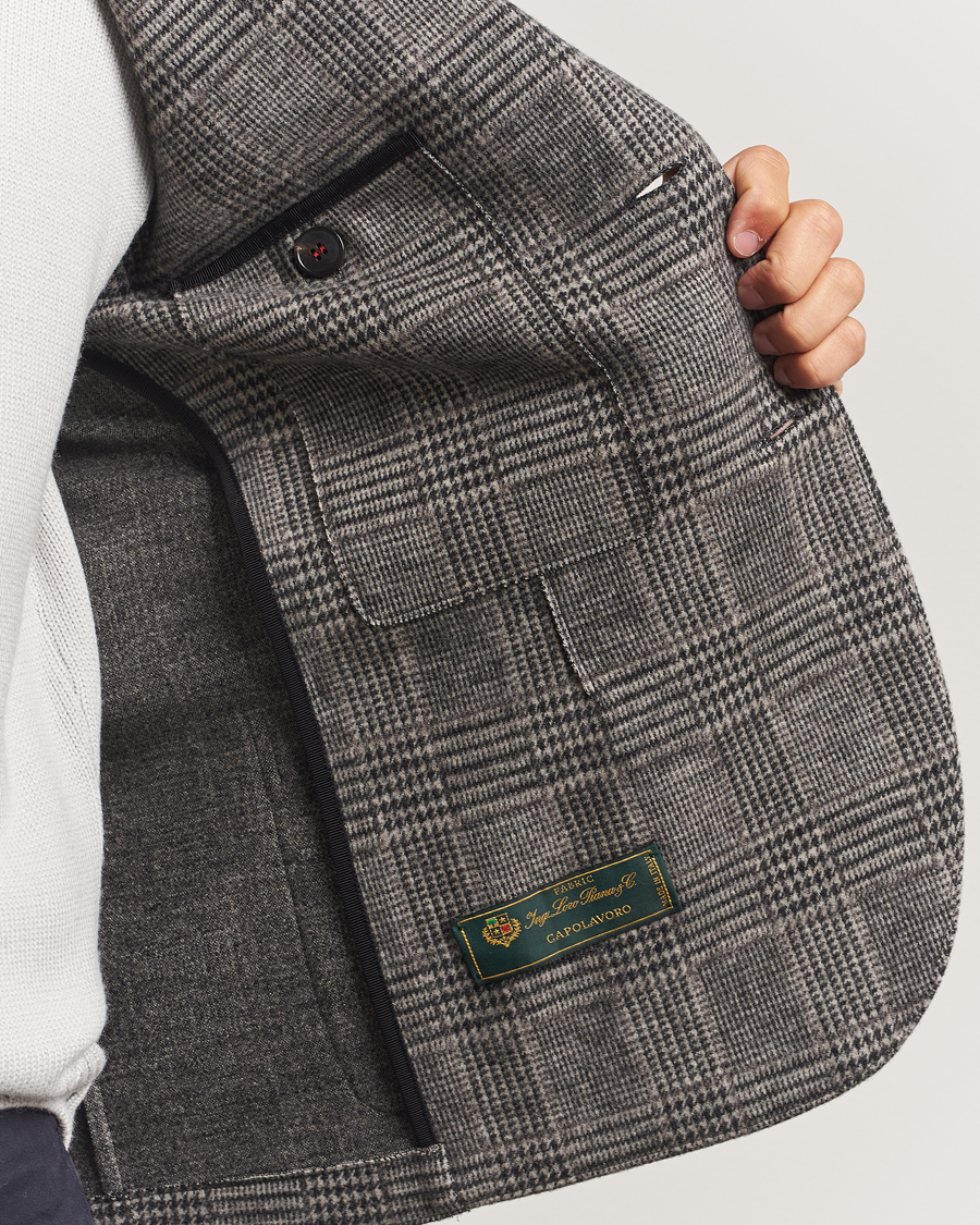 Herr | Kavajer | Harris Wharf London | Two Button Loro Piana Checked Wool Blazer Black/White