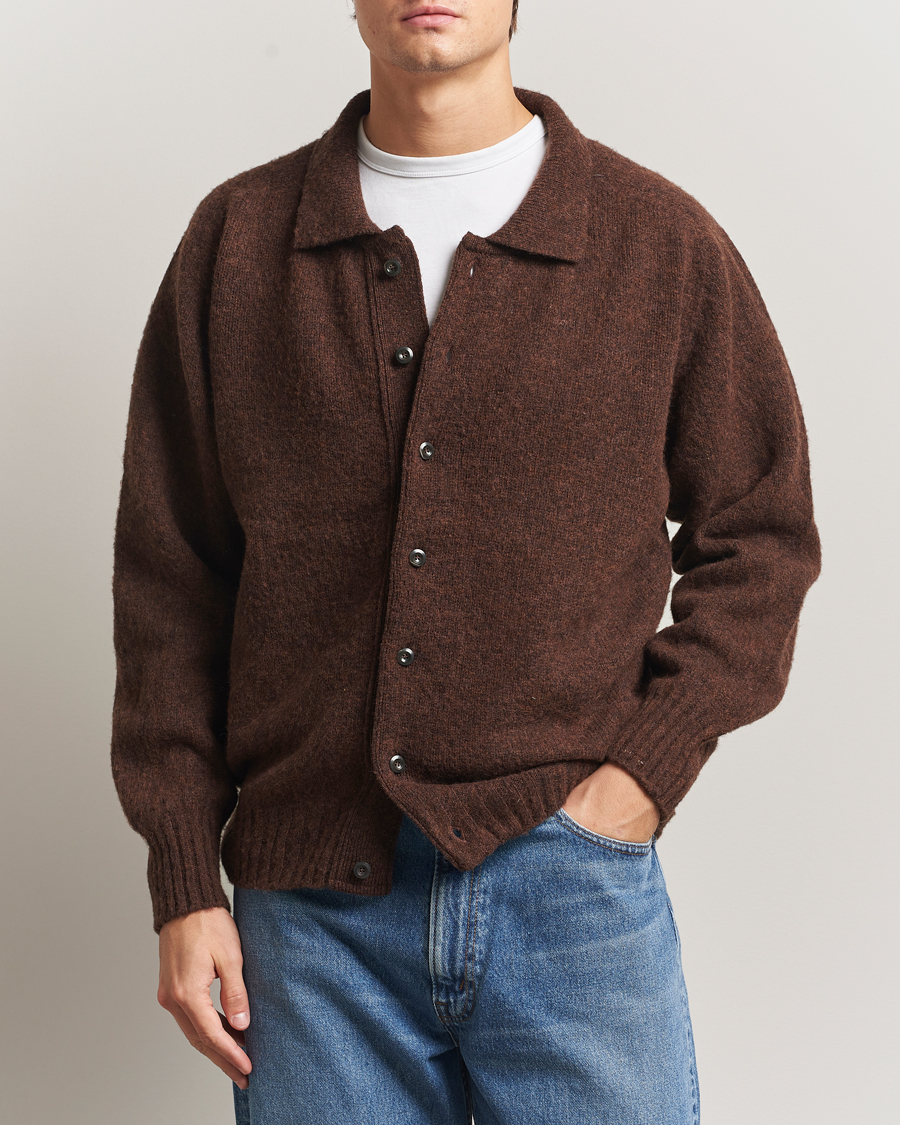 Herr | Tröjor | Howlin' | Brushed Wool Cardigan Brownish