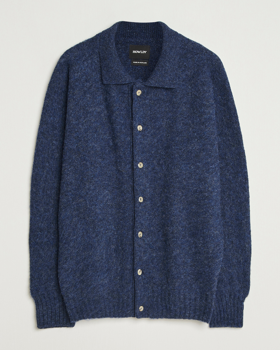 Herr | Tröjor | Howlin' | Brushed Wool Cardigan Denim