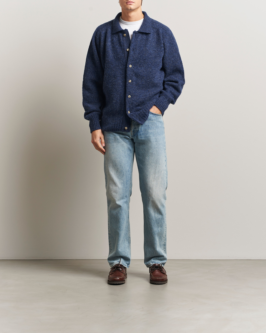 Herr | Tröjor | Howlin' | Brushed Wool Cardigan Denim
