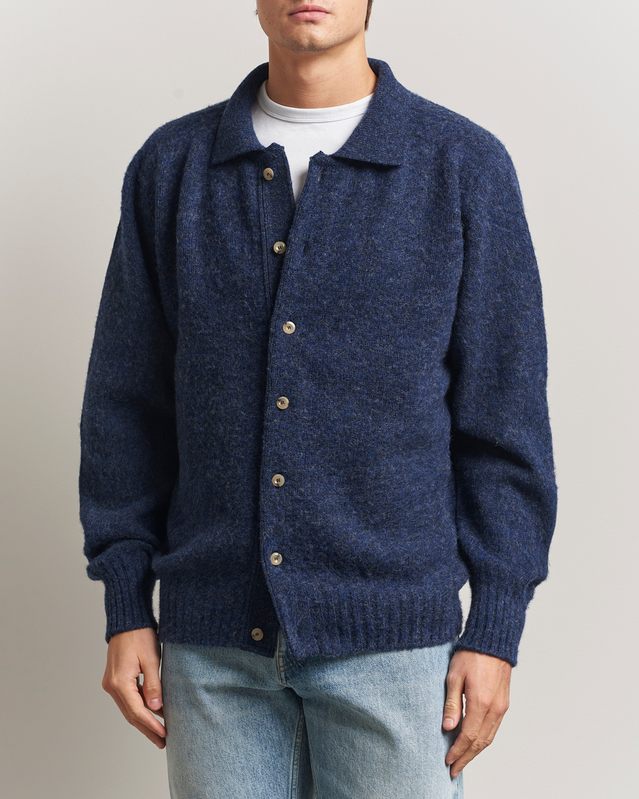 Herr | Tröjor | Howlin' | Brushed Wool Cardigan Denim