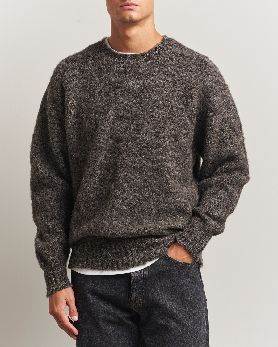 Herr | Tröjor | Howlin' | Shaggy Bear Sweater Black Melange