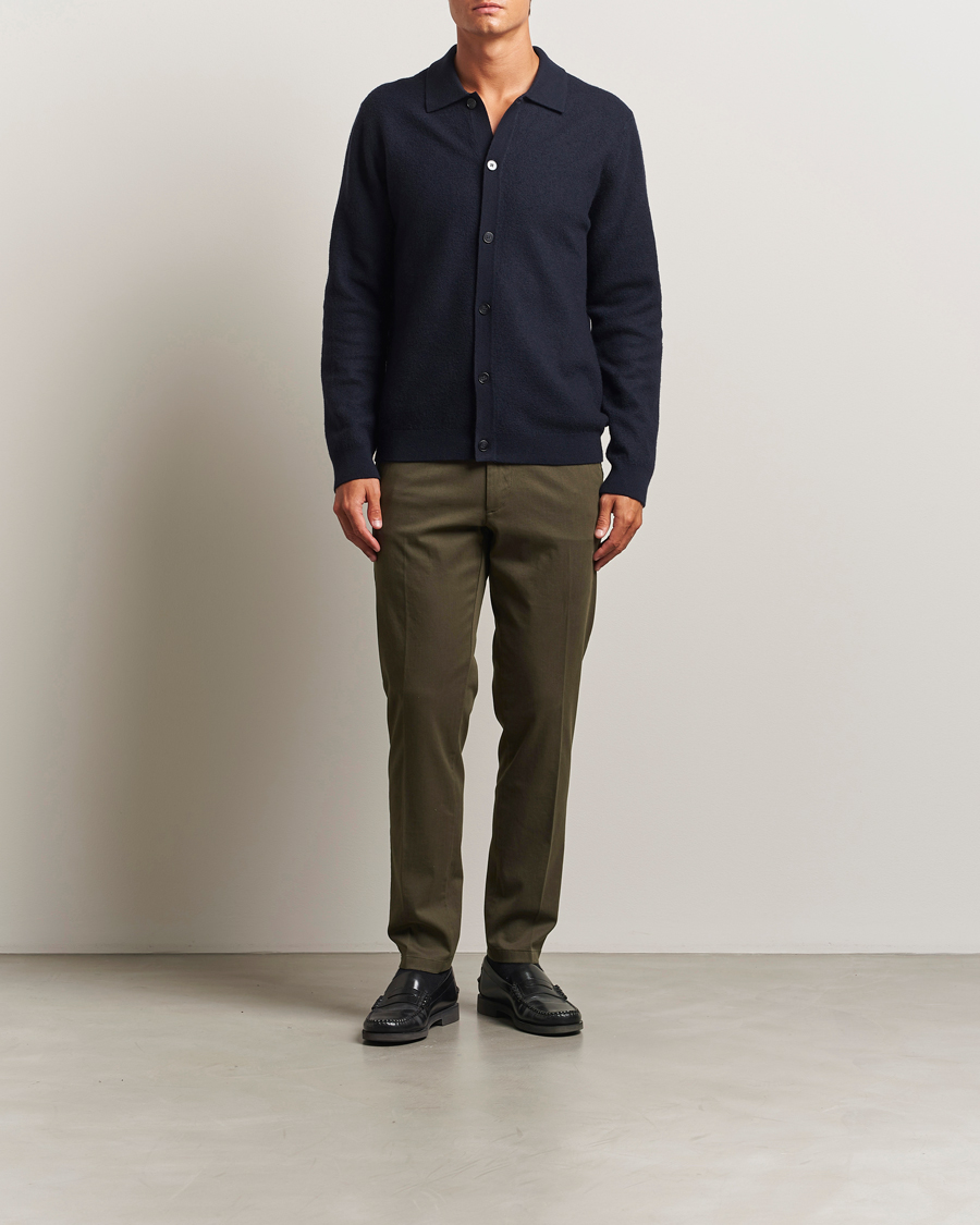 Herr | Byxor | BOSS BLACK | Kane Brushed Cotton Pleated Trousers Open Green