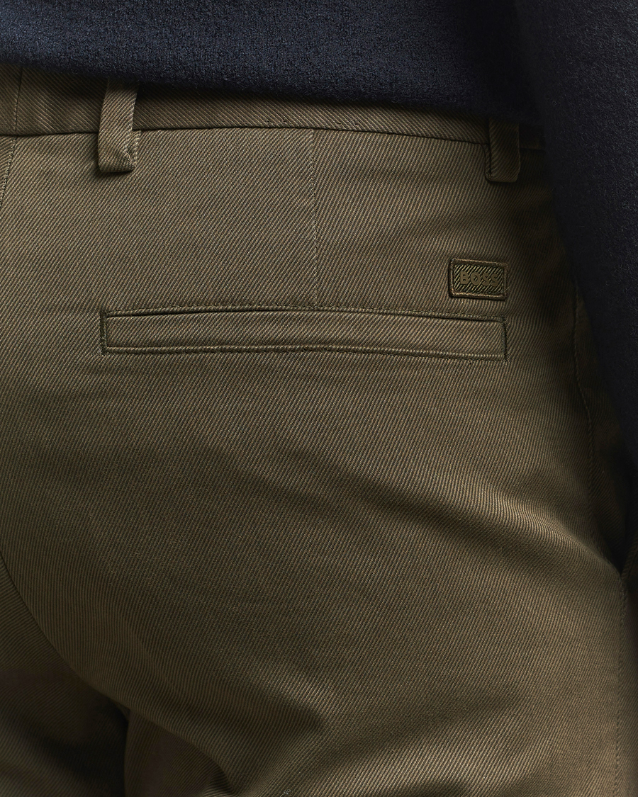 Herr | Byxor | BOSS BLACK | Kane Brushed Cotton Pleated Trousers Open Green