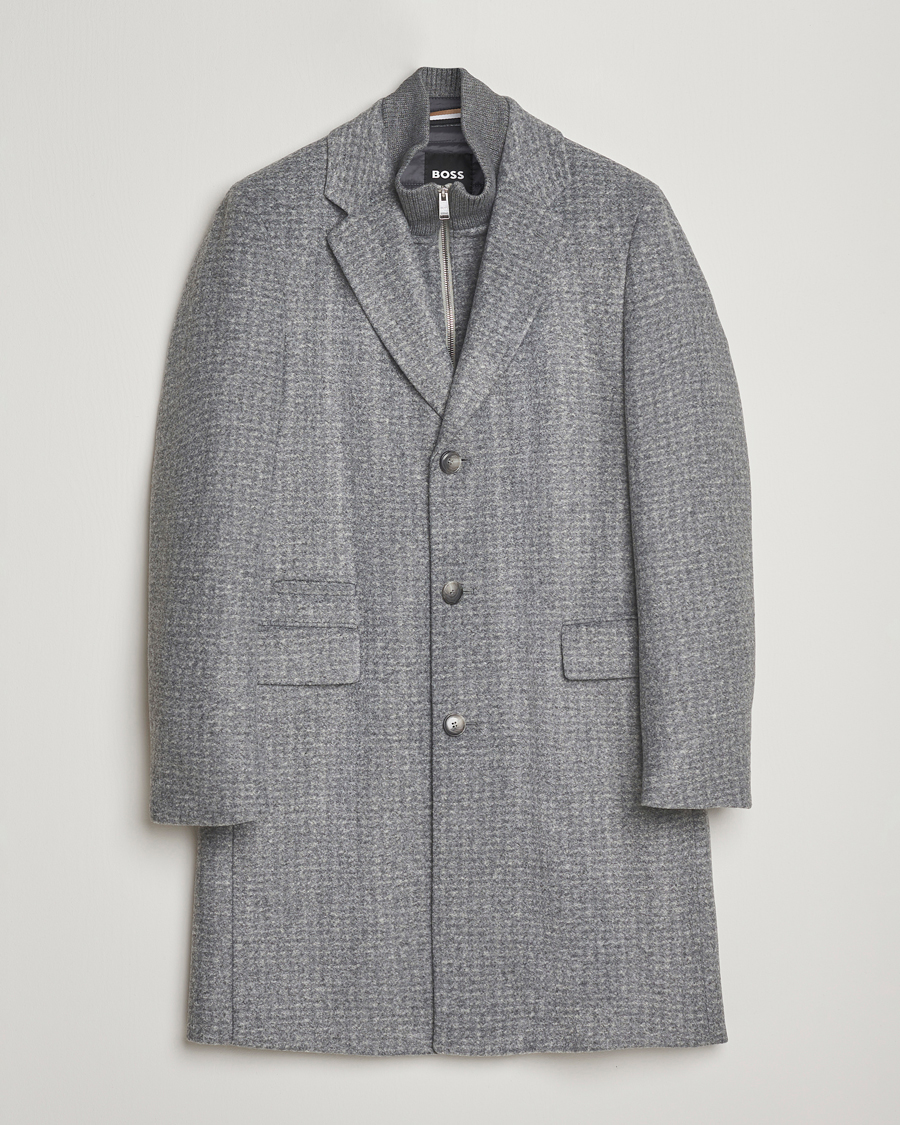 Herr | Jackor | BOSS BLACK | Hyde Wool Bib Coat Silver
