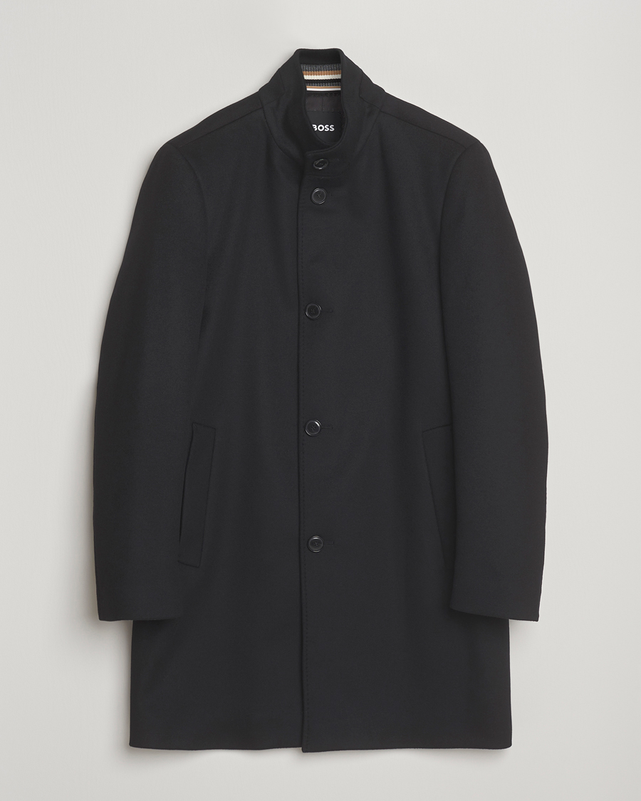 Herr | Jackor | BOSS BLACK | Hyde Stand Up Collar Coat Black