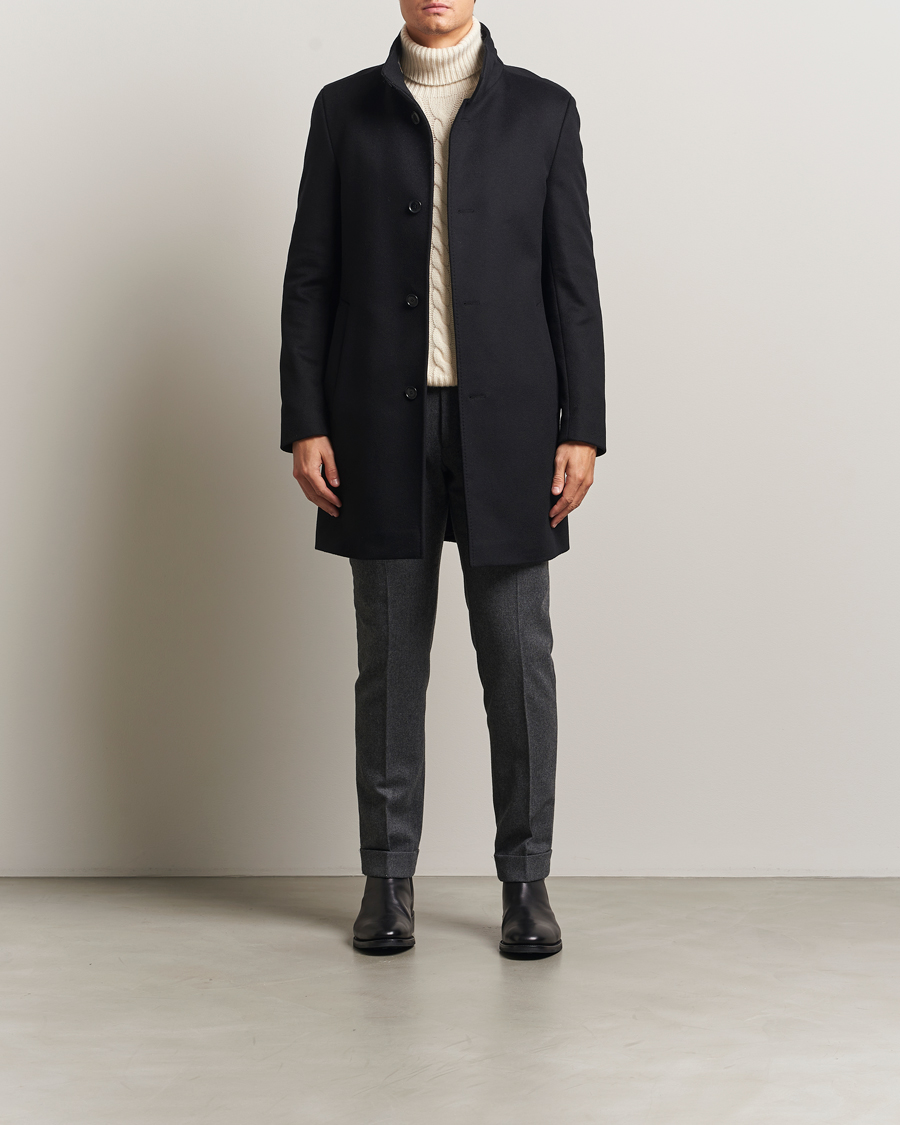 Herr | Jackor | BOSS BLACK | Hyde Stand Up Collar Coat Black
