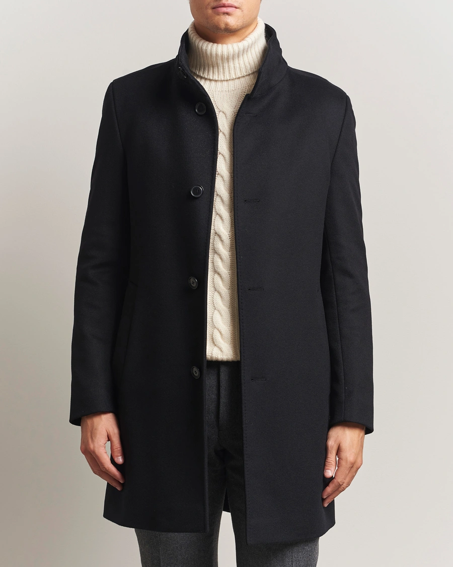 Herr | Jackor | BOSS BLACK | Hyde Stand Up Collar Coat Black
