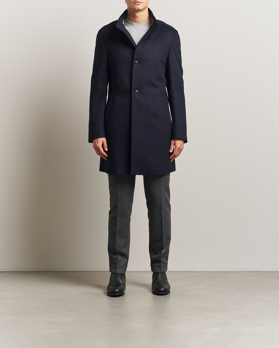 Herr | Jackor | BOSS BLACK | Hyde Stand Up Collar Coat Dark Blue