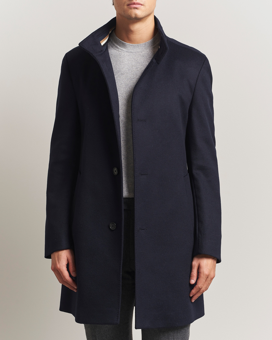 Herr | Jackor | BOSS BLACK | Hyde Stand Up Collar Coat Dark Blue