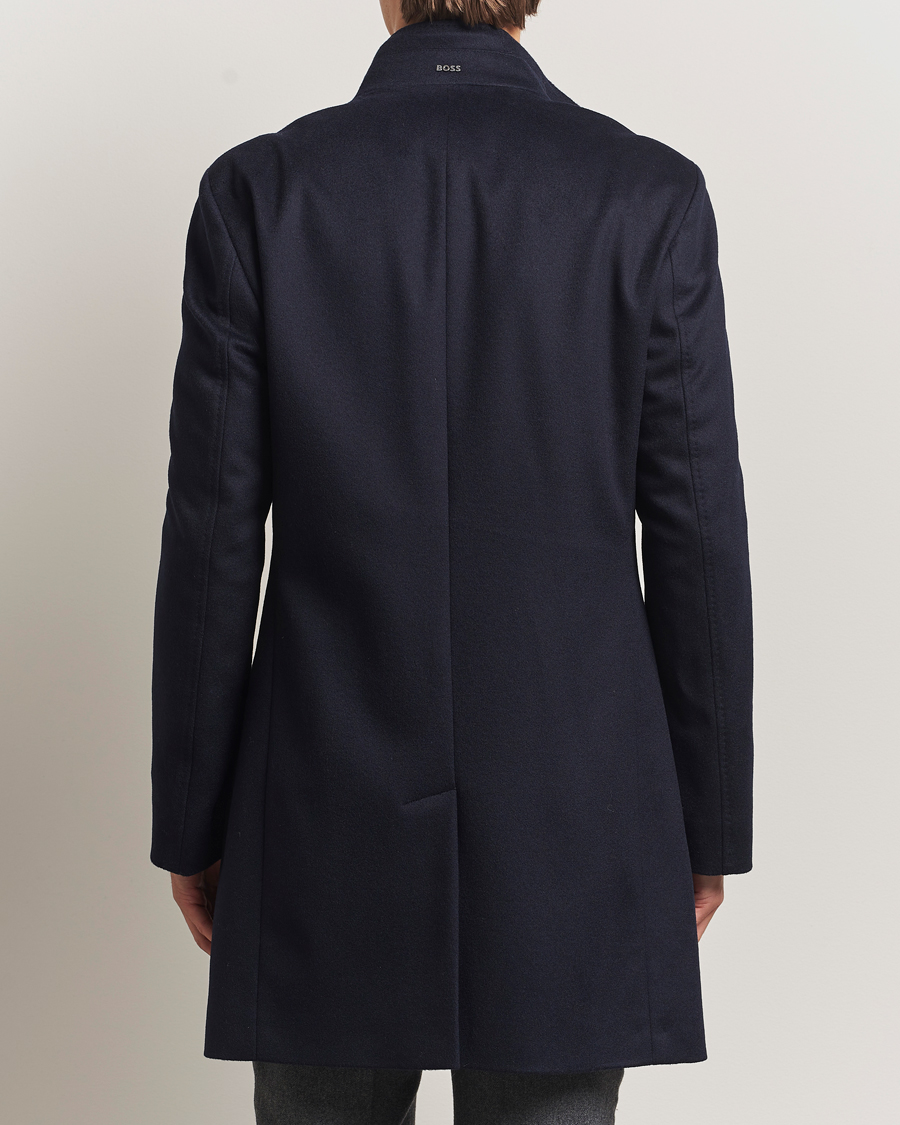Herr | Jackor | BOSS BLACK | Hyde Stand Up Collar Coat Dark Blue