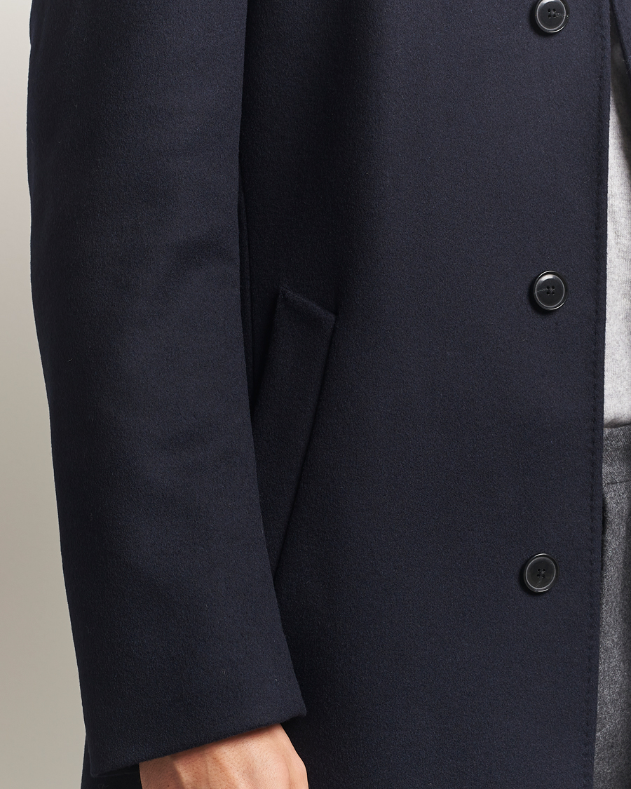 Herr | Jackor | BOSS BLACK | Hyde Stand Up Collar Coat Dark Blue