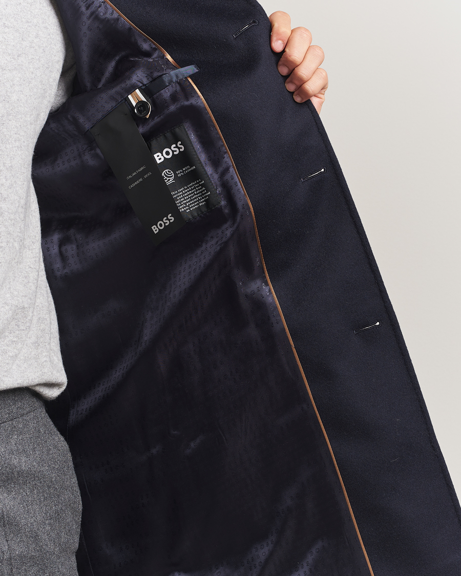 Herr | Jackor | BOSS BLACK | Hyde Stand Up Collar Coat Dark Blue