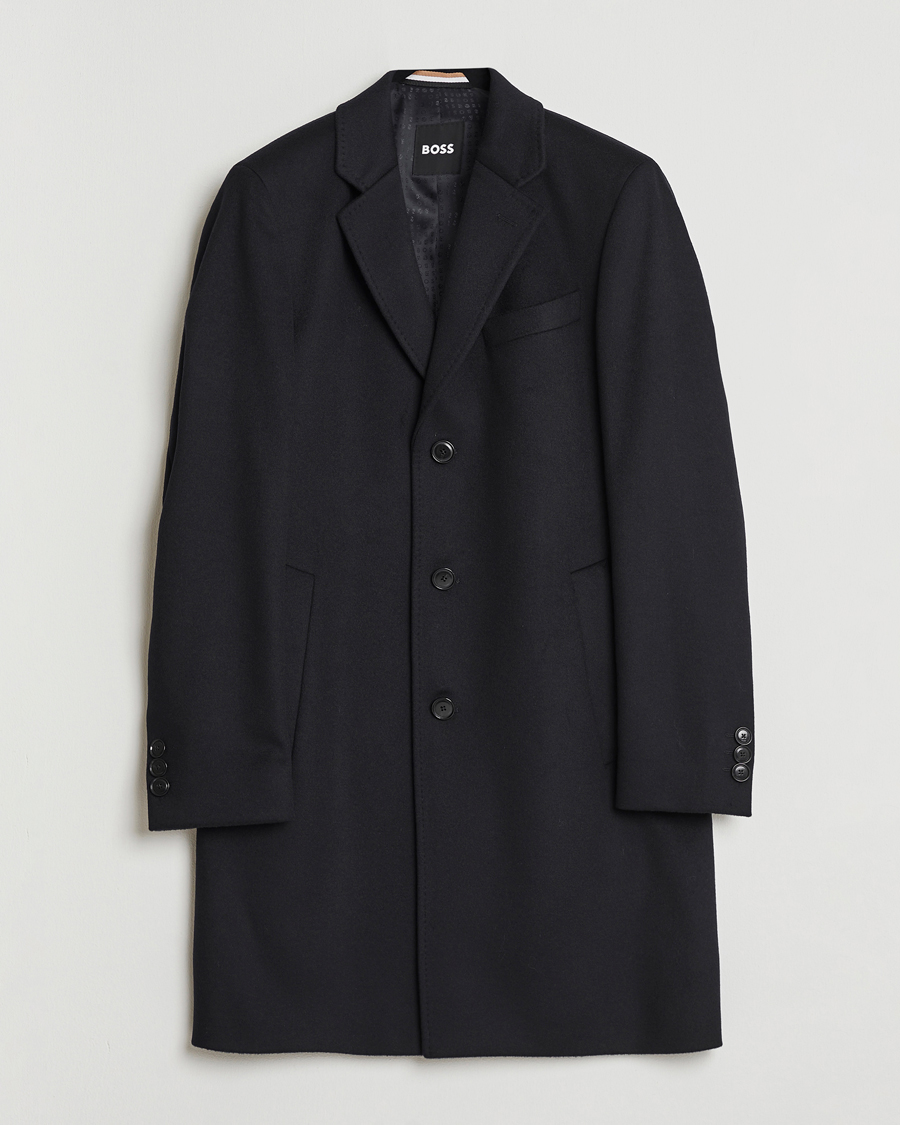 Herr | Jackor | BOSS BLACK | Hyde Wool Coat Black