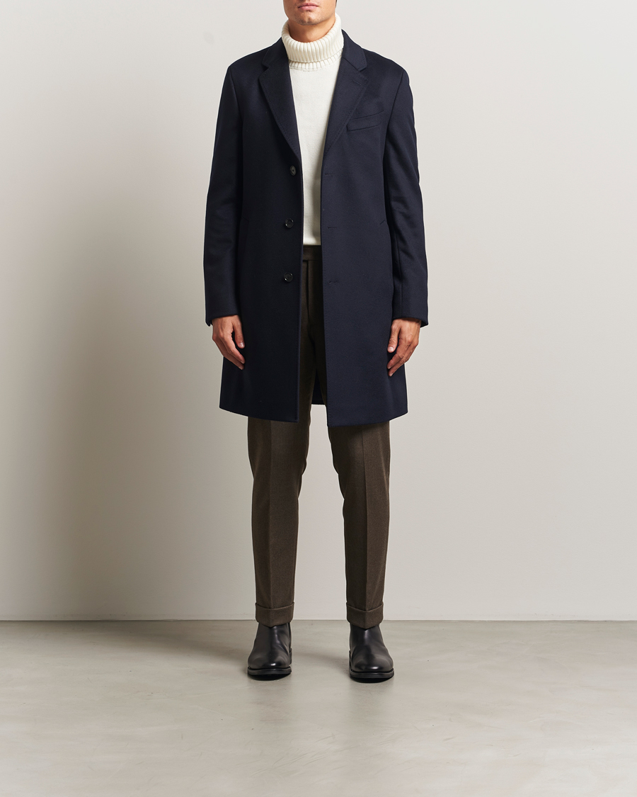 Herr | Jackor | BOSS BLACK | Hyde Wool Coat Dark Blue