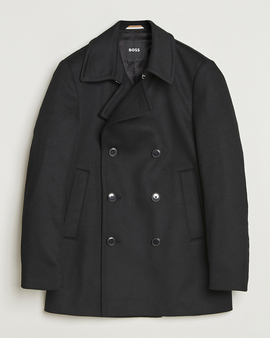 Herr | Jackor | BOSS BLACK | Hyde Wool Peacoat Black