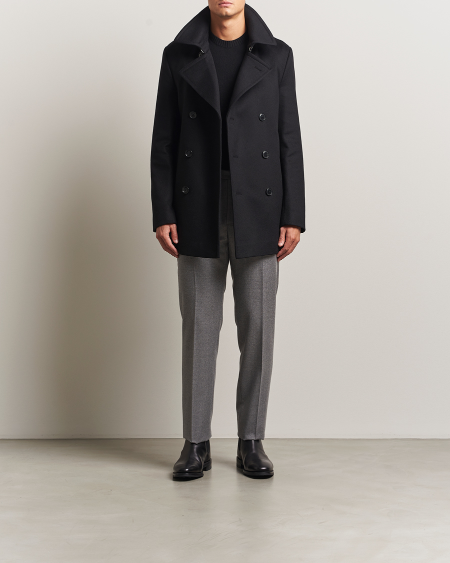 Herr | Jackor | BOSS BLACK | Hyde Wool Peacoat Black