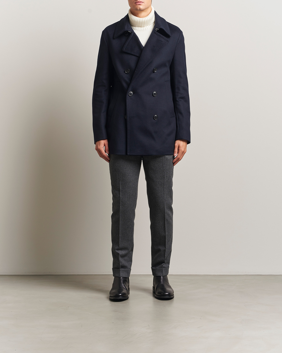 Herr | Jackor | BOSS BLACK | Hyde Wool Peacoat Dark Blue