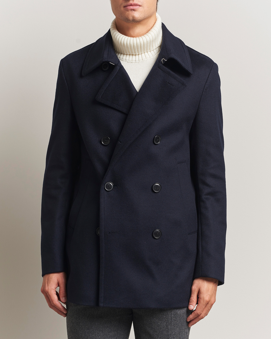 Herr | Jackor | BOSS BLACK | Hyde Wool Peacoat Dark Blue