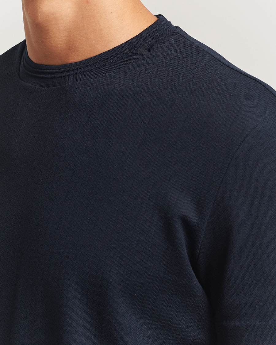 Herr | T-Shirts | BOSS BLACK | Thompson Structured Crew Neck T-Shirt Dark Blue