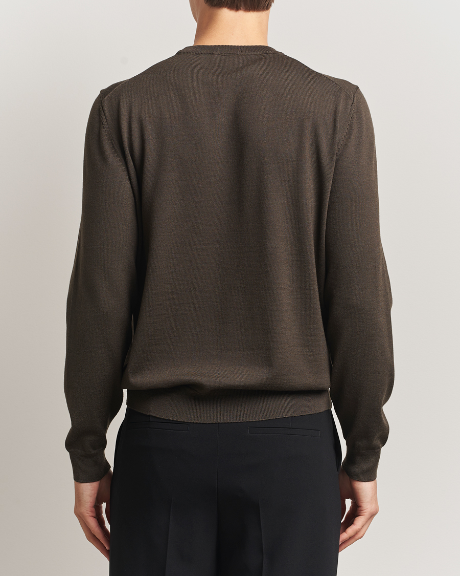 Herr | Tröjor | BOSS BLACK | Botto Merino Knitted Pullover Open Green