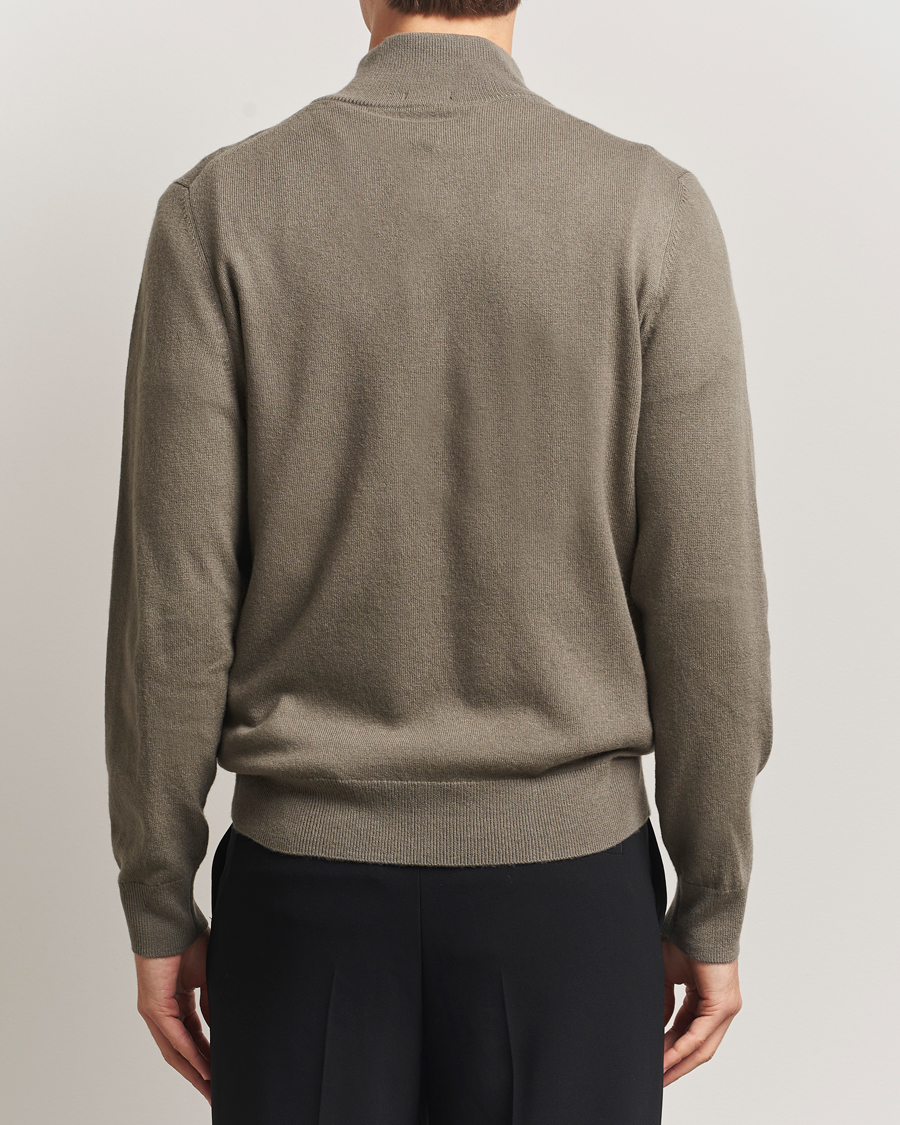Herr | Tröjor | BOSS BLACK | Hemarlo Wool/Cashmere Half Zip Open Brown