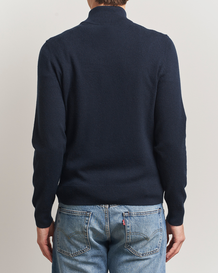 Herr | Tröjor | BOSS BLACK | Hemarlo Wool/Cashmere Half Zip Dark Blue