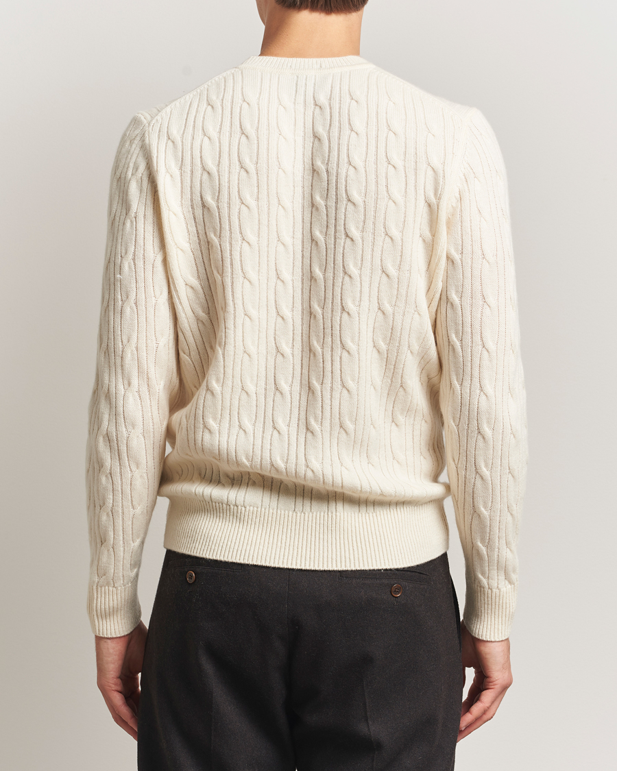 Herr | Tröjor | BOSS BLACK | Hetico Wool/Cashmere Cable Sweater Open White