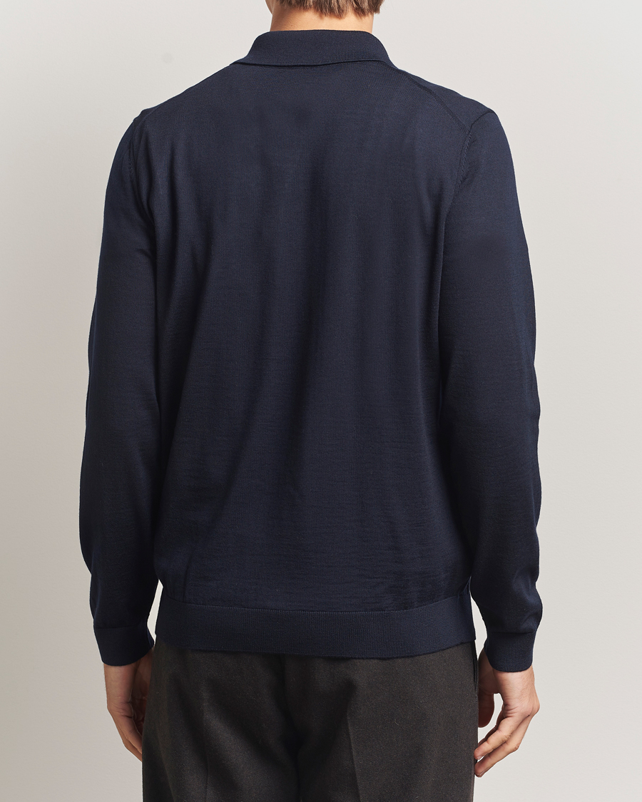 Herr | Tröjor | BOSS BLACK | Helbert Wool Cardigan Dark Blue
