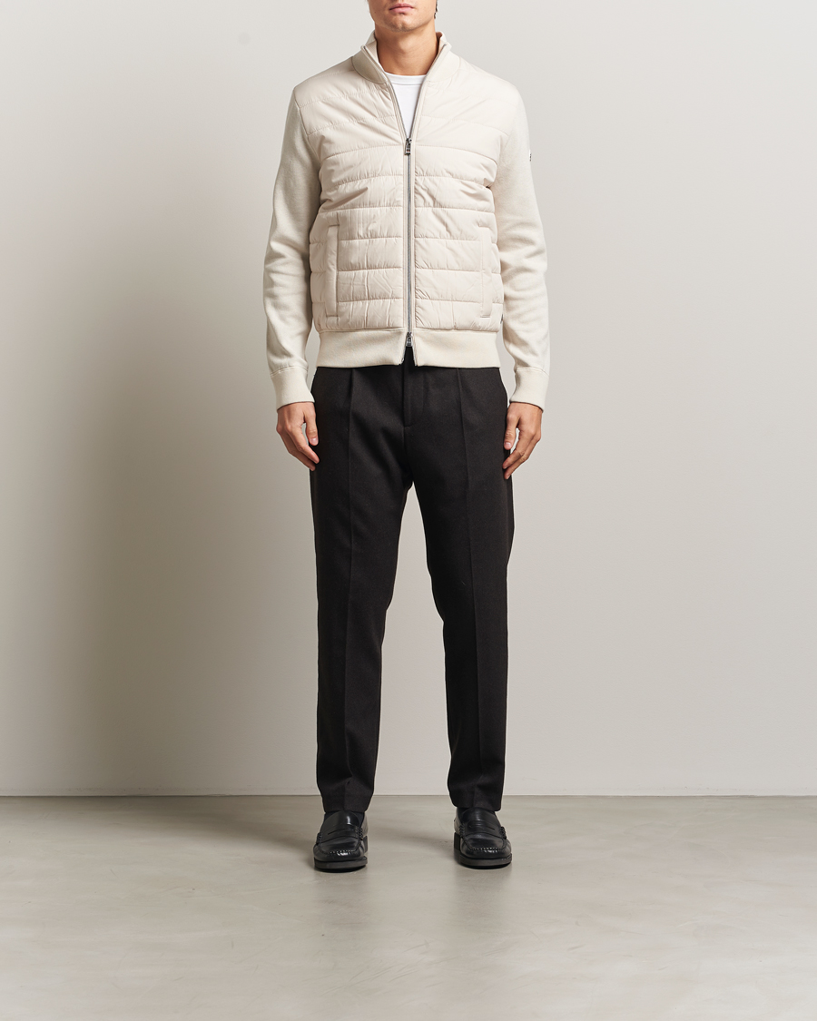 Herr | Tröjor | BOSS BLACK | Hernest Hybrid Full Zip Open White
