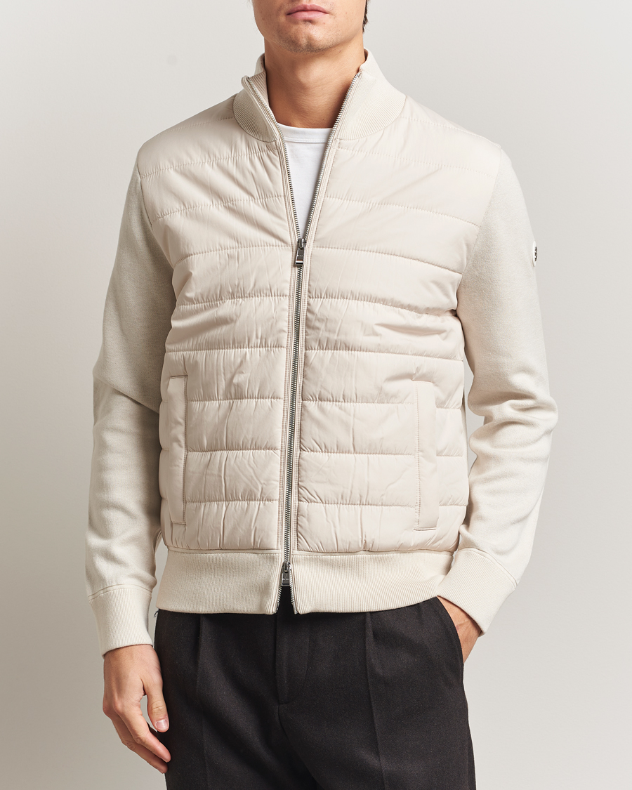 Herr | Tröjor | BOSS BLACK | Hernest Hybrid Full Zip Open White