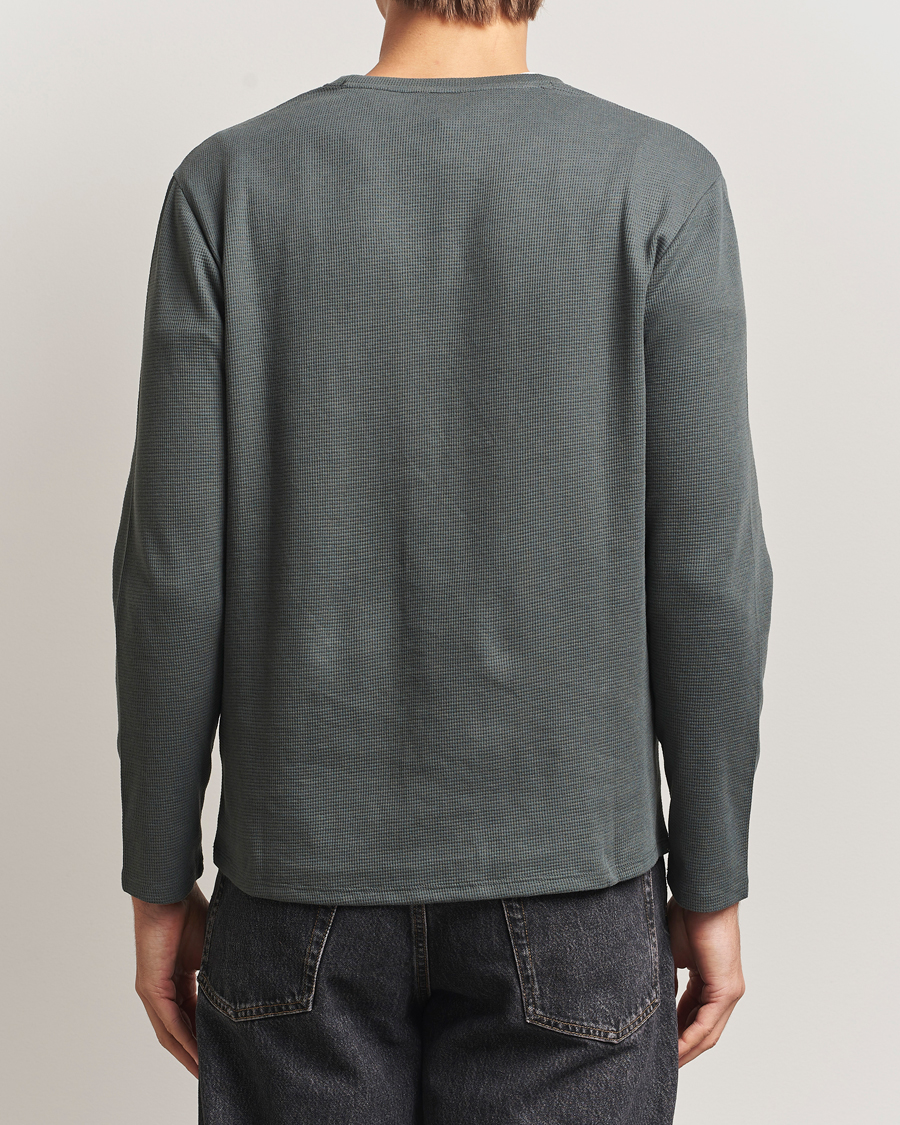 Herr | Pyjamas & Morgonrockar | BOSS BLACK | Waffle Long Sleeve Pyjama T-Shirt Open Green