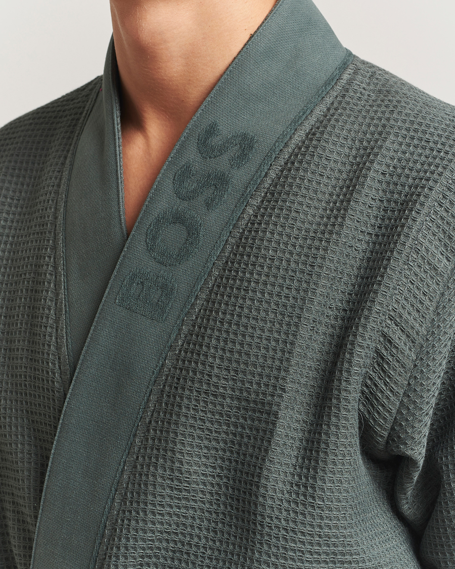 Herr | Pyjamas & Morgonrockar | BOSS BLACK | Waffle Kimono Open Green