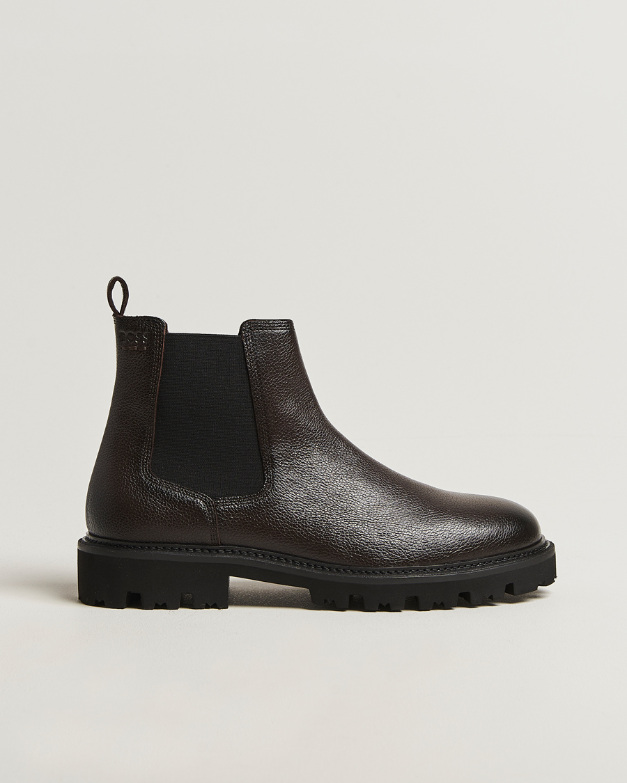 Herr | Kängor | BOSS BLACK | Julyo Leather Chelsea Boot Dark Brown