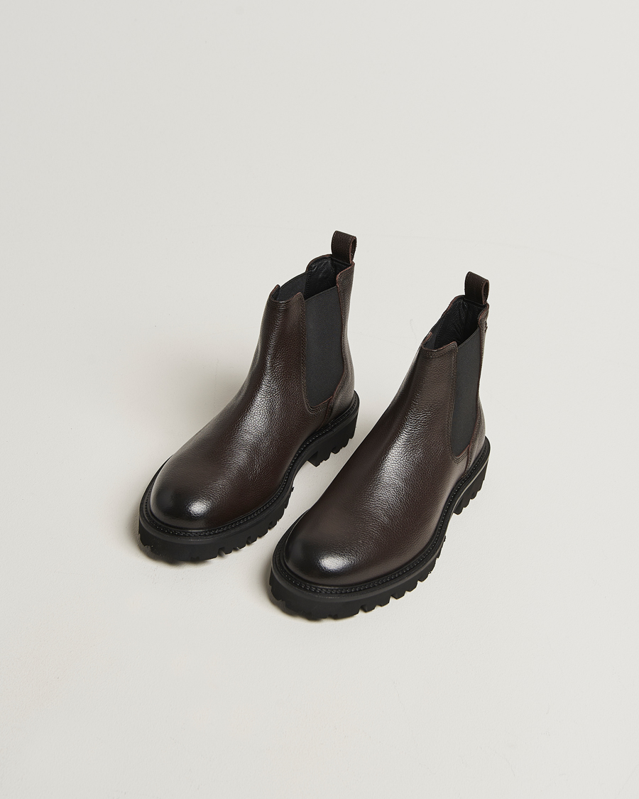 Herr | Kängor | BOSS BLACK | Julyo Leather Chelsea Boot Dark Brown