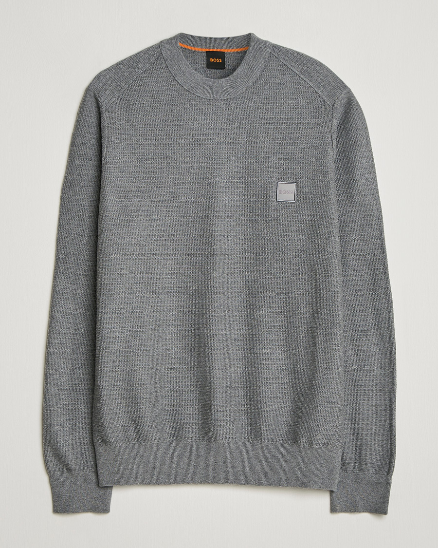 Herr | Tröjor | BOSS ORANGE | Anion Knitted Sweater Silver