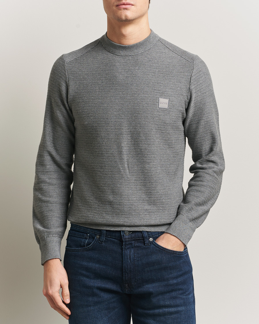 Herr | Tröjor | BOSS ORANGE | Anion Knitted Sweater Silver