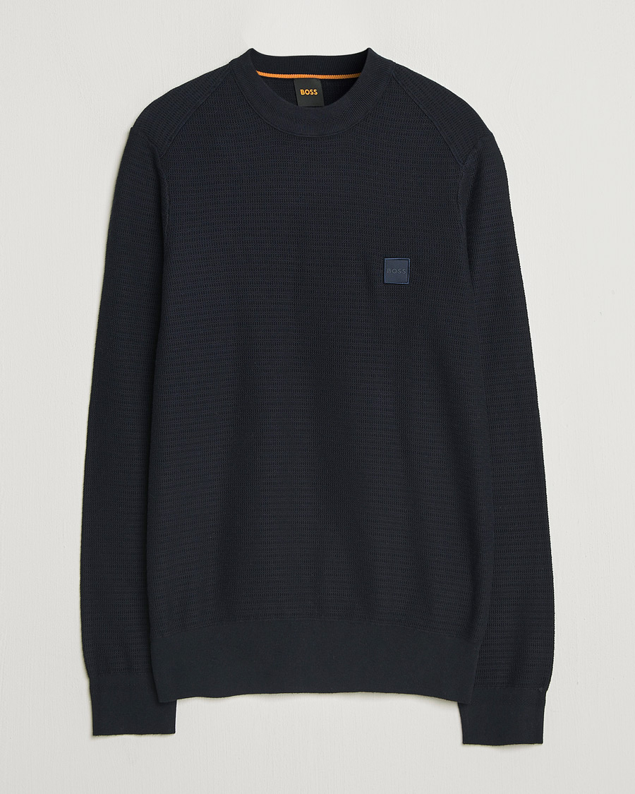 Herr | Tröjor | BOSS ORANGE | Anion Knitted Sweater Dark Blue