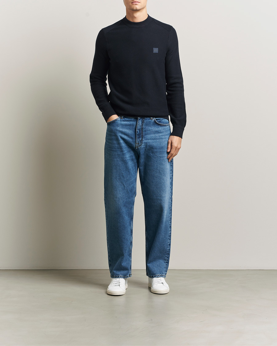 Herr | Tröjor | BOSS ORANGE | Anion Knitted Sweater Dark Blue