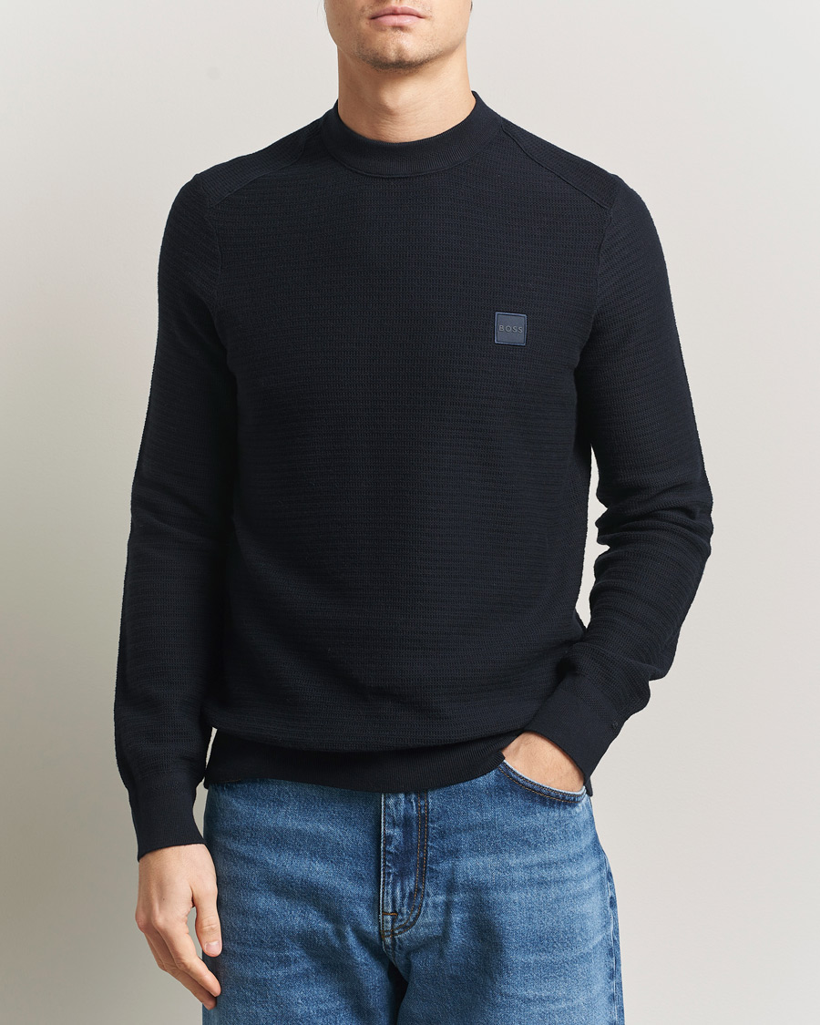 Herr | Tröjor | BOSS ORANGE | Anion Knitted Sweater Dark Blue