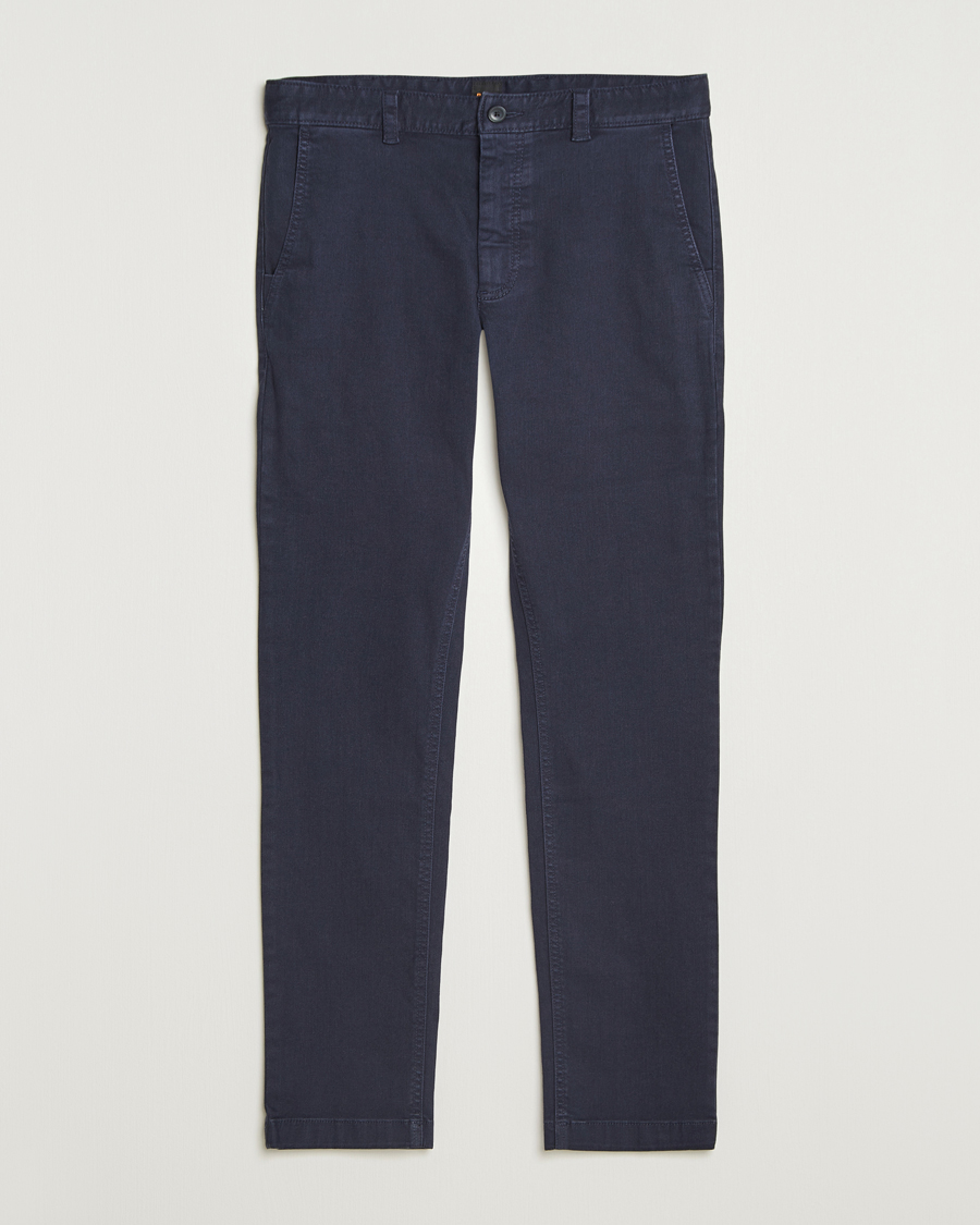 Herr | Byxor | BOSS ORANGE | Cotton Chino Dark Blue